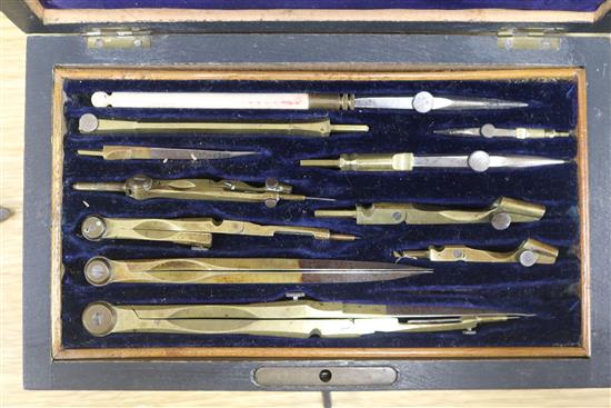 A collection of drawing instruments